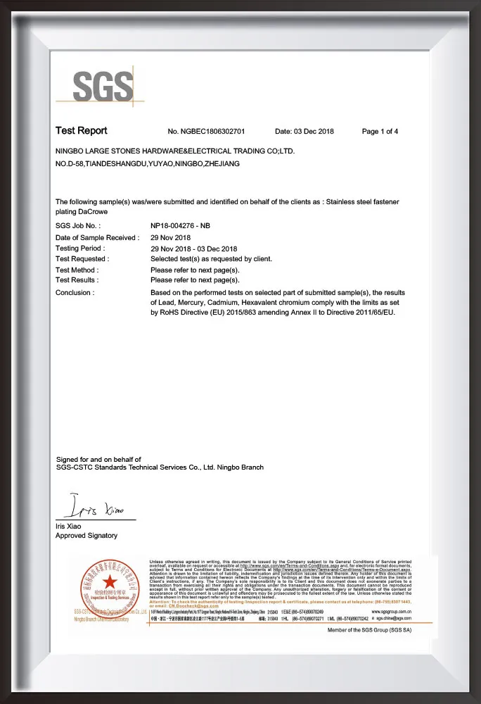 certification SGS