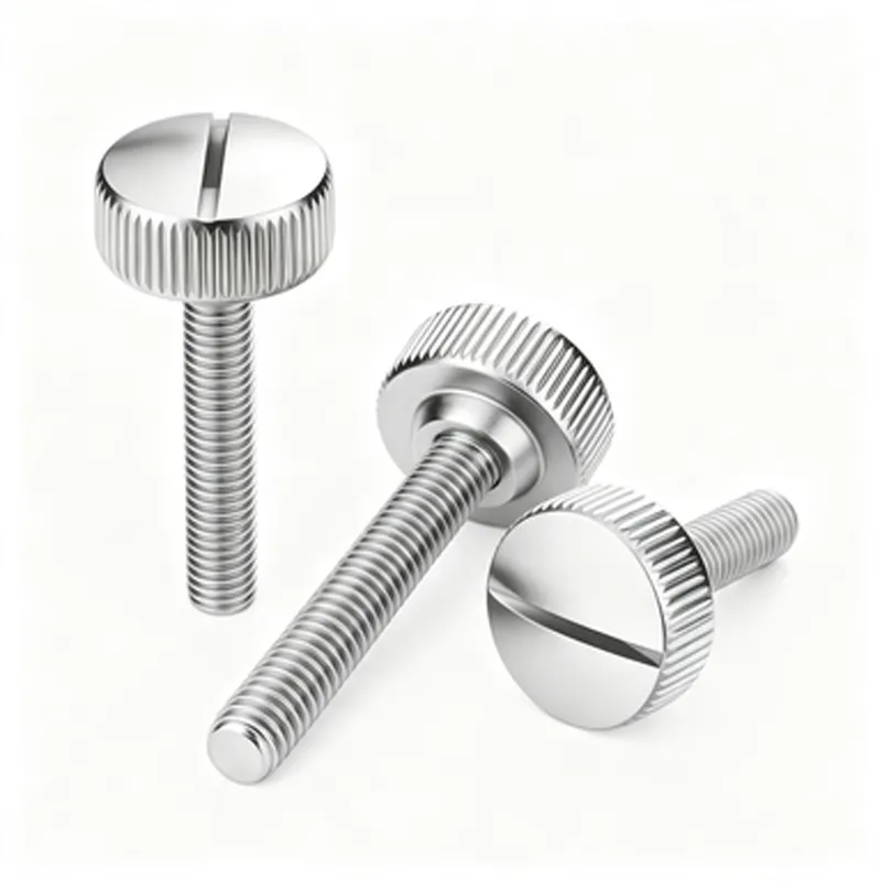 Slotted Stainless Steel Knurled Thumb Screw – product detail image 1