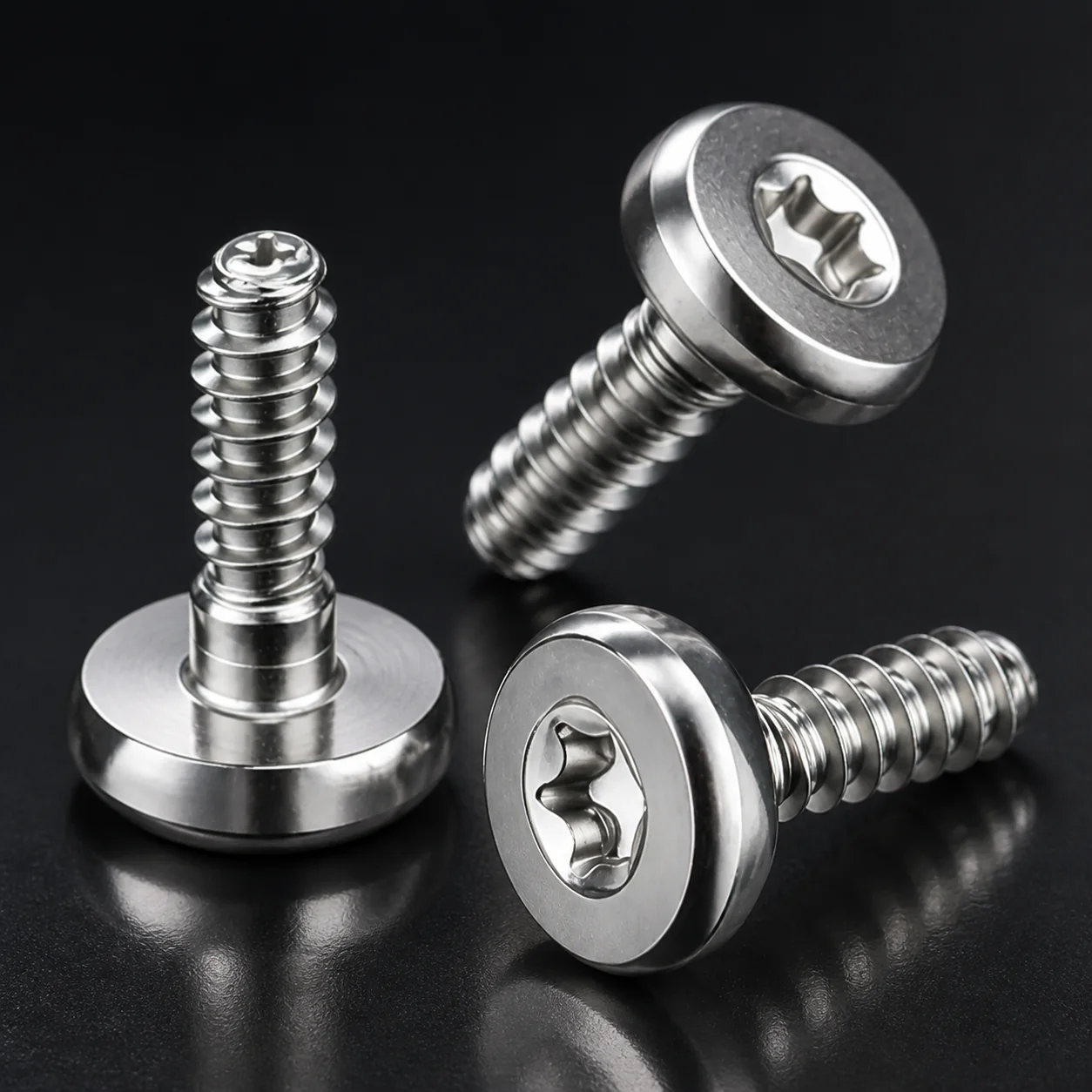 Flat head self-tapping screw with hexalobular socket – product view 1