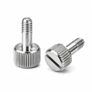 Custom Stainless Steel Slotted Knurled-Head Thumb Screw – product view 1