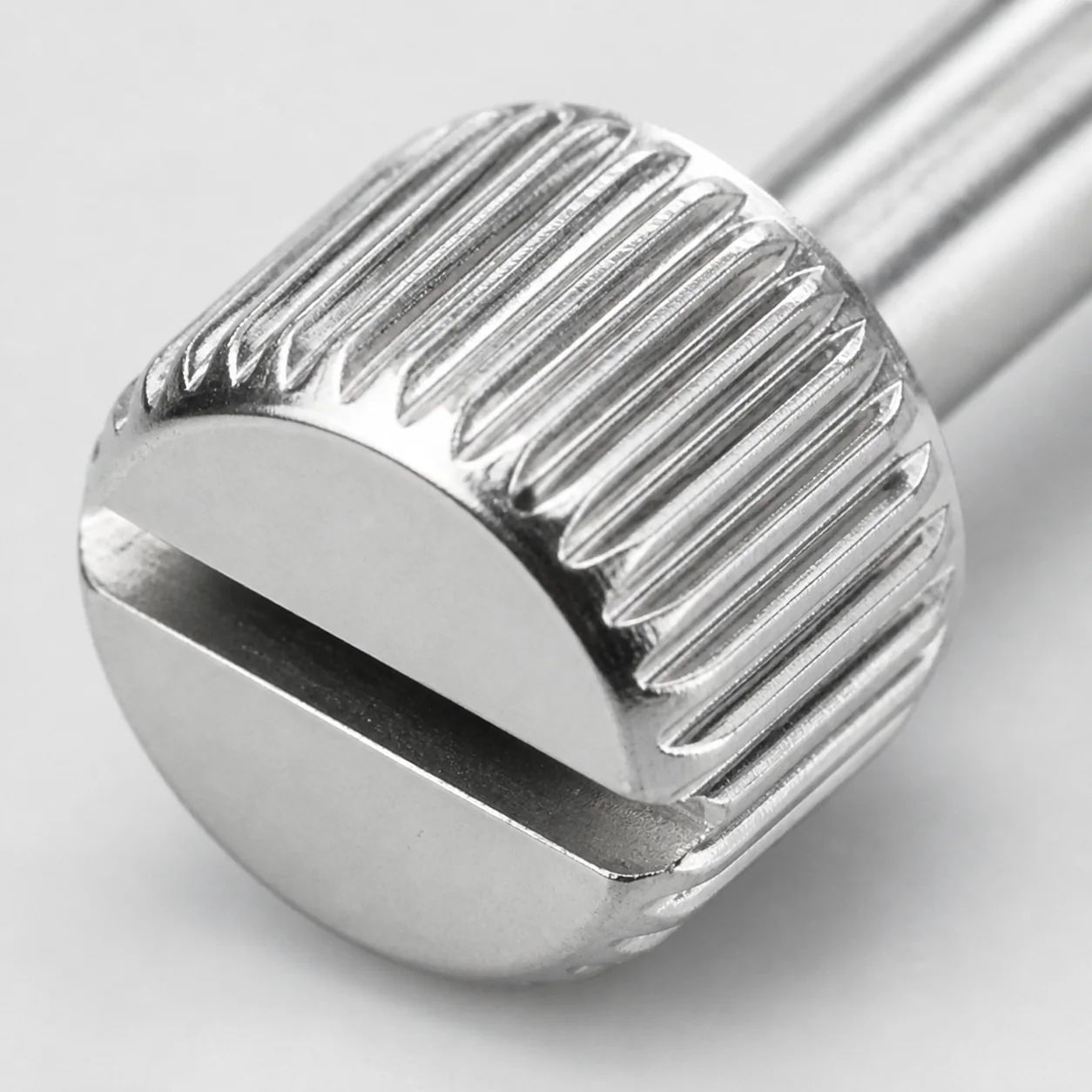 Custom Stainless Steel Slotted Knurled-Head Thumb Screw – product view 3