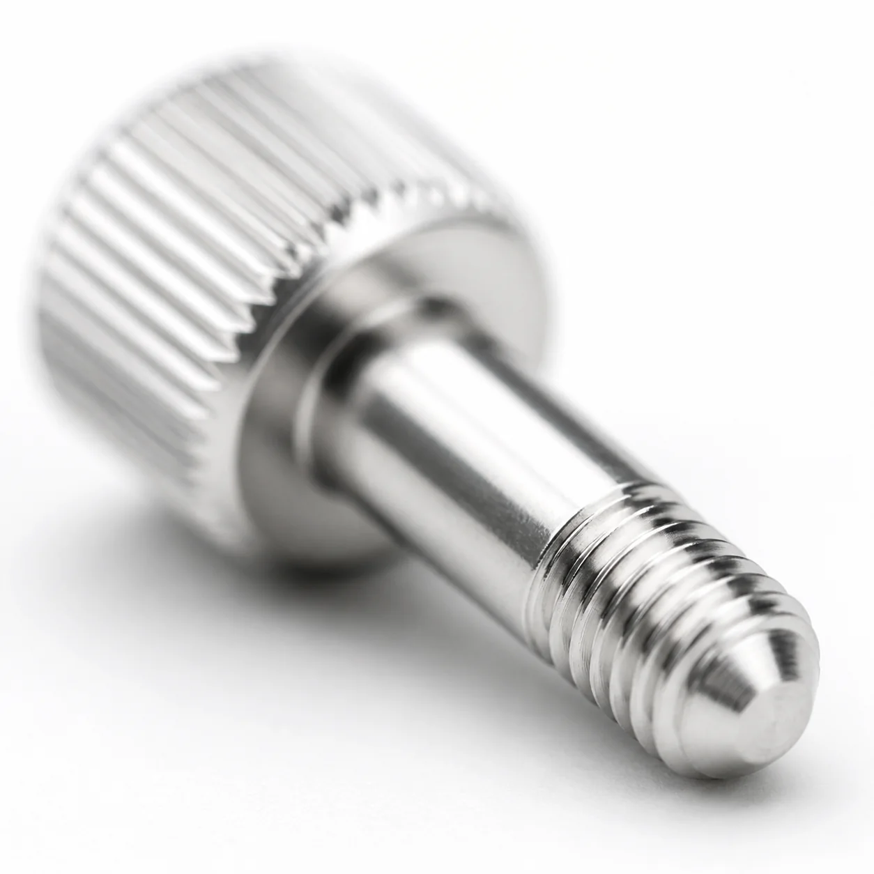 Custom Stainless Steel Slotted Knurled-Head Thumb Screw – product view 4