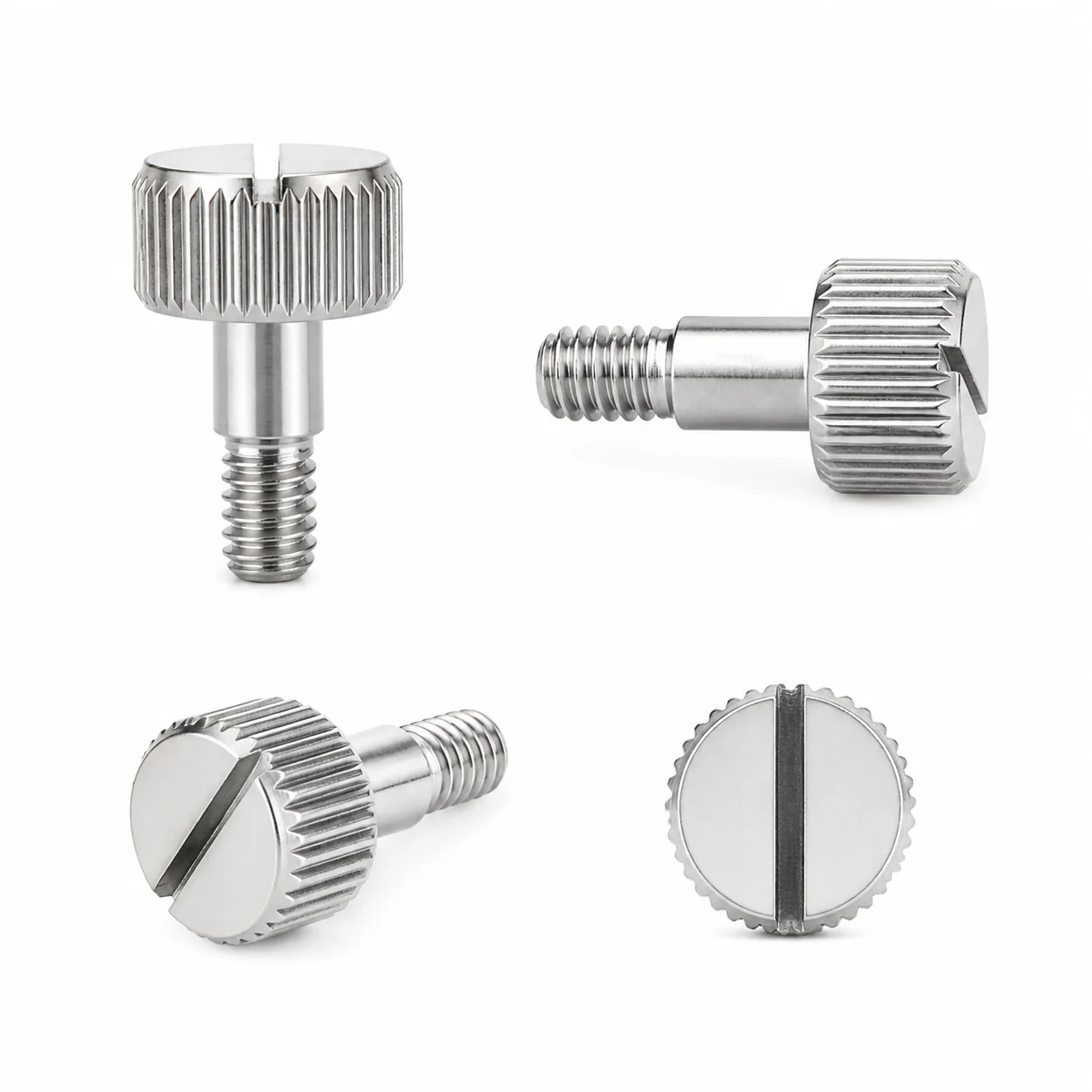 Custom Stainless Steel Slotted Knurled-Head Thumb Screw – product view 5