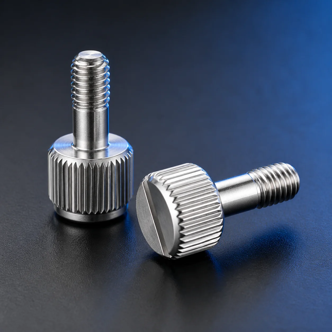 Custom Stainless Steel Slotted Knurled-Head Thumb Screw – product view 6