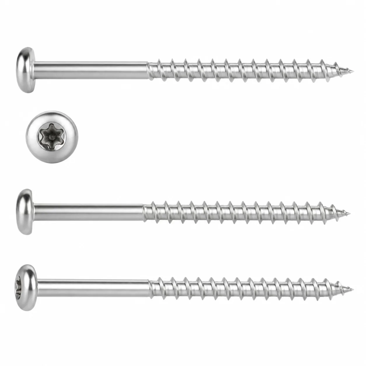 Stainless Steel Long Pan Head Partially Threaded Furniture Wood Screw – product view 5