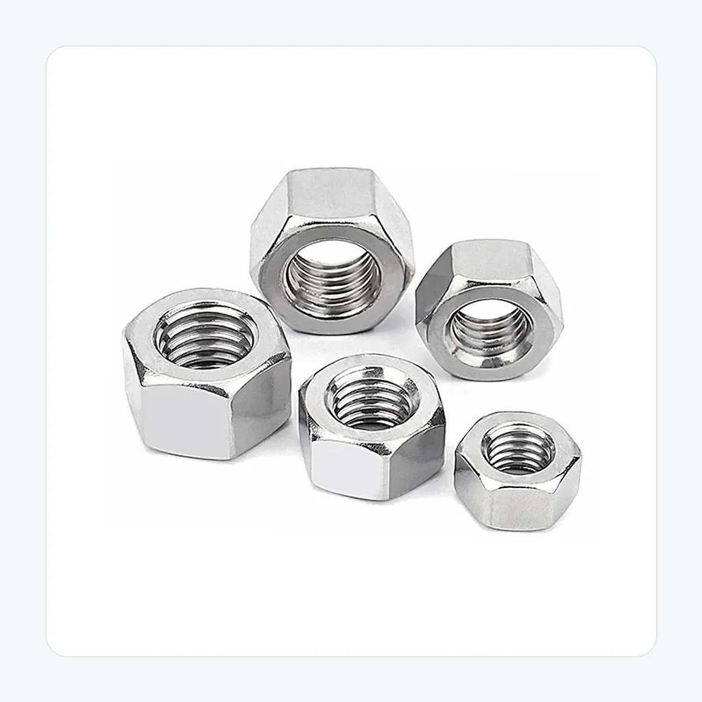 Custom Stainless Steel Hex Nut – framed product detail view