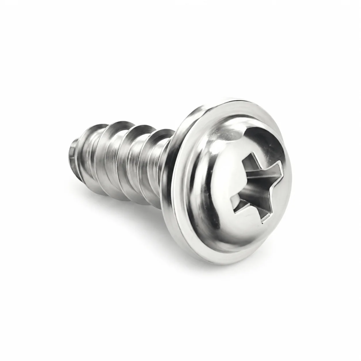 Stainless Steel Phillips Pan Head Self-Tapping SEMS Screw with Washer – product view 2