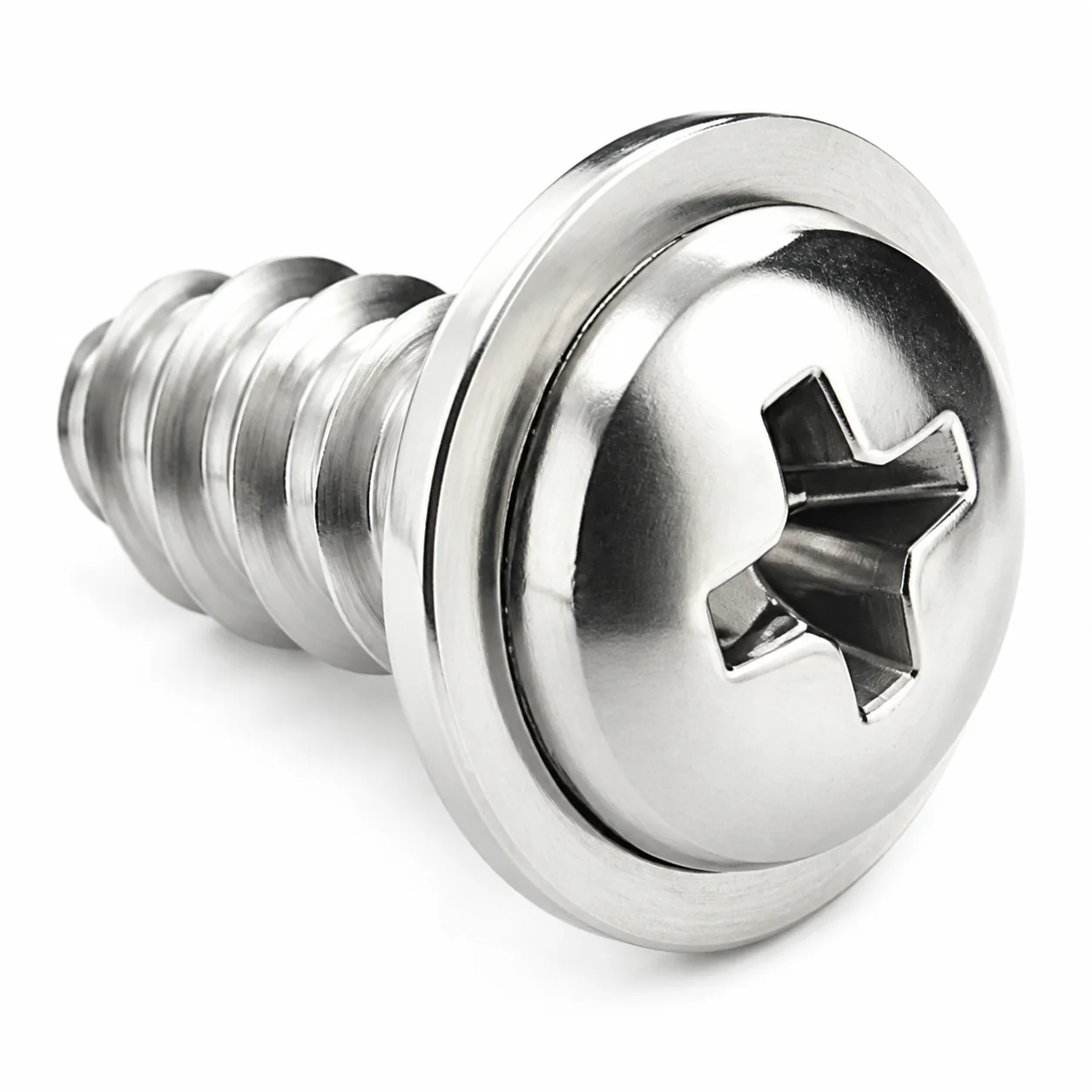 Stainless Steel Phillips Pan Head Self-Tapping SEMS Screw with Washer – product view 3