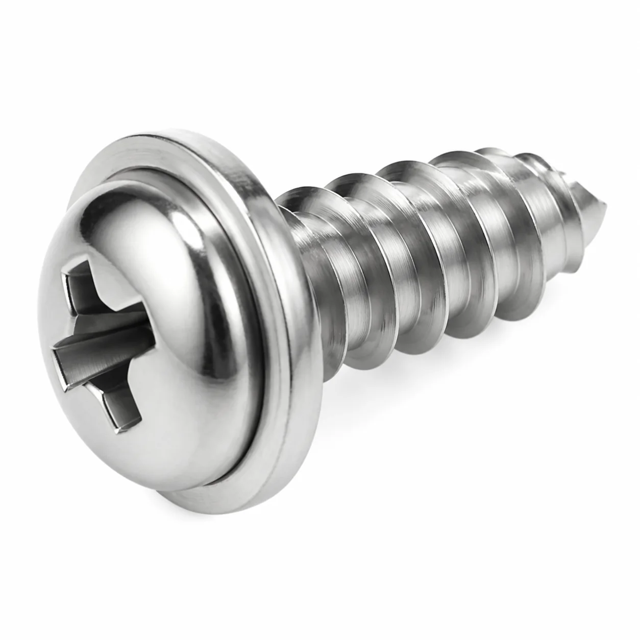 Stainless Steel Phillips Pan Head Self-Tapping SEMS Screw with Washer – product view 4