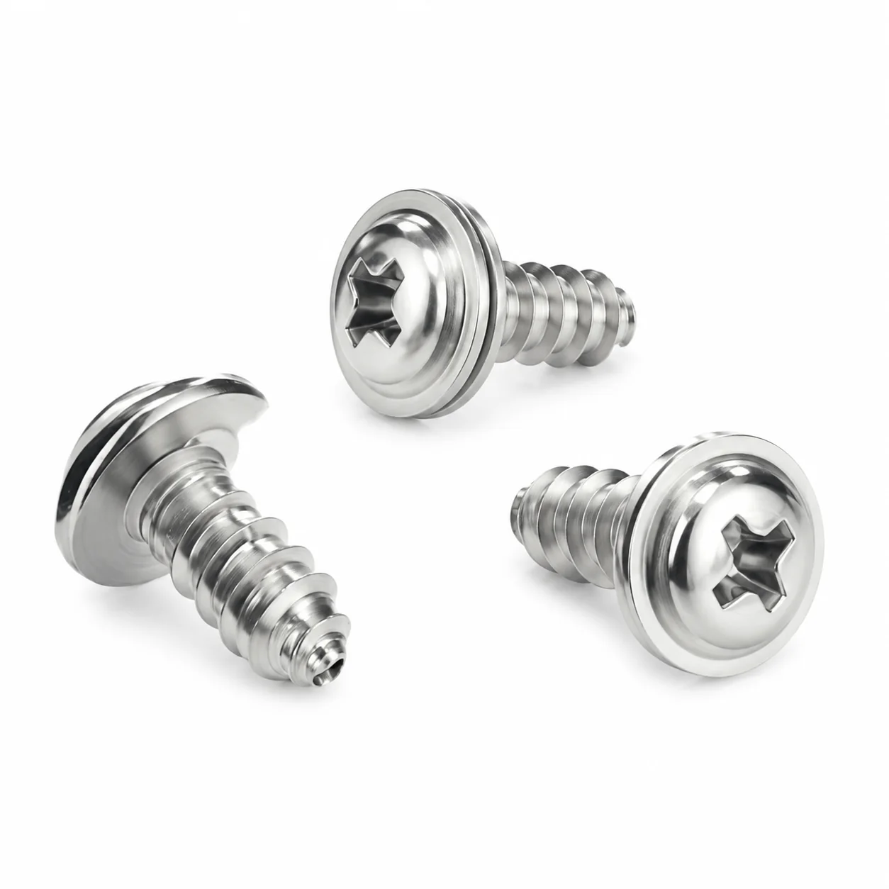 Stainless Steel Phillips Pan Head Self-Tapping SEMS Screw with Washer – product view 5