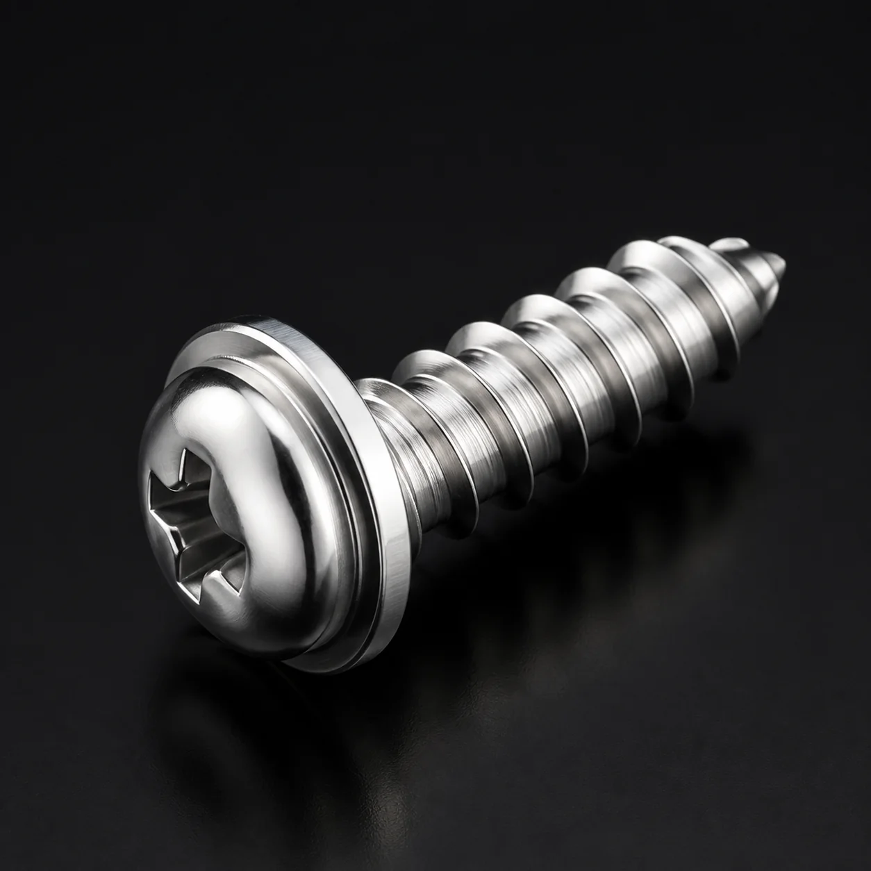 Stainless Steel Phillips Pan Head Self-Tapping SEMS Screw with Washer – product view 6