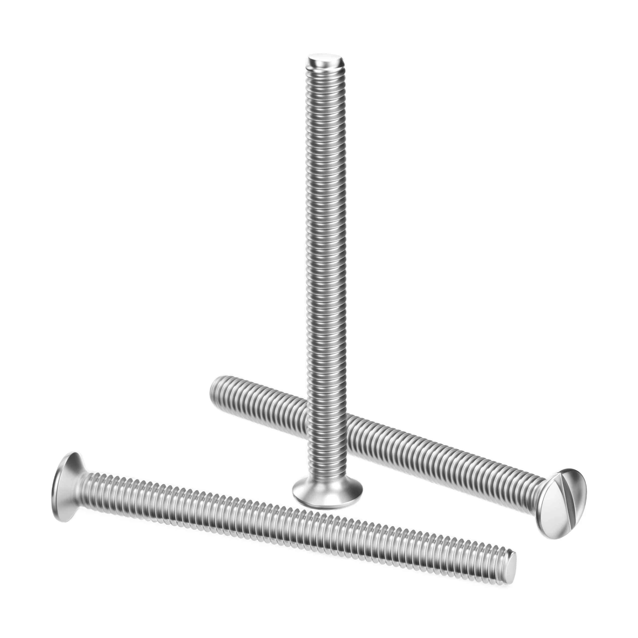 Stainless Steel Extra-Long Slotted Countersunk Machine Screw for Sanitary Ware – product view 1