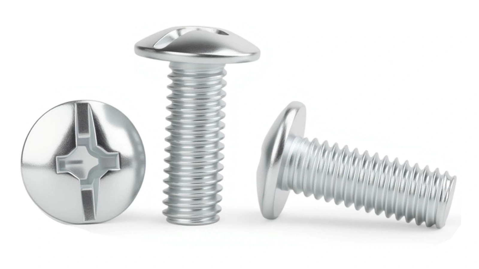 Hongyuan large-head combination-drive machine screws shown from the head and side